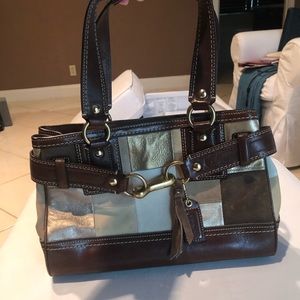 Coach patchwork satchel bag